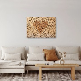 Kép - szív fából (üvegen) (70x50 cm)