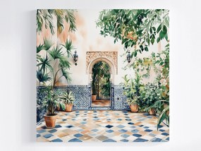 Poszter Udvar Terasz Mozaik Arab Ív Marokkó 40x40