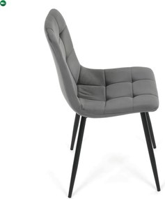 Jídelní židle, šedá, sametová látka, CT-V5081 GREY4