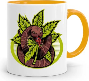 Dohányosoknak 420 Cbd Bögre Sárga Ajándék fényképes nyomtatással