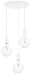 Csillár zsinóron MIROS 3xE27/60W/230V kerek fehér