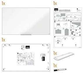 Fehértábla, mágneses, széles képarány, 32/71x40 cm, alumínium keret, NOBO Impression Pro (VN5253)