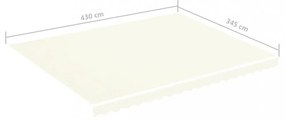 krémszínű csere napellenző ponyva 4,5 x 3,5 m