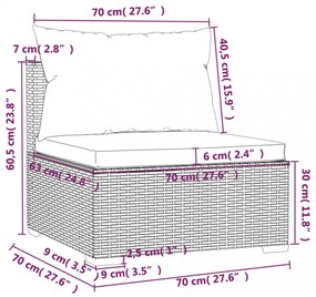 2 részes szürke polyrattan kerti ülőgarnitúra párnákkal