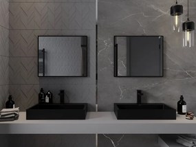 Mexen Loft téglalap alakú fürdőszobai tükör 60 x 50 cm, fekete keret - 9852-060-050-000-70