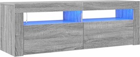 vidaXL szürke sonoma színű TV-szekrény LED-lámpákkal 120 x 35 x 40 cm