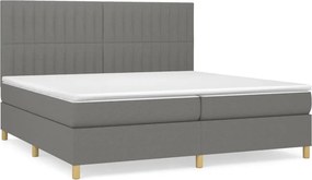 vidaXL sötétszürke szövet rugós ágy matraccal 200 x 200 cm
