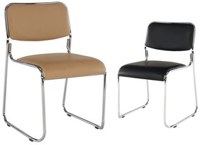 TEM-Bulut modern rakásolható fémvázas szék textilbőr kárpitozással