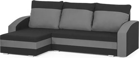KING Kinyitható sarokkanapé Fekete/világosszürke