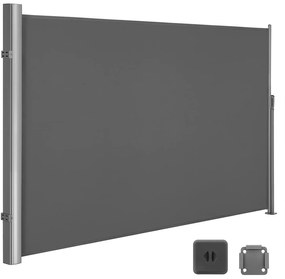 Oldalsó napellenző, napellenző erkélyre, teraszra, 160x400 cm, szürke