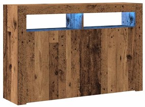 antik fa szerelt fa tálalószekrény LED-ekkel 115,5x30x75 cm