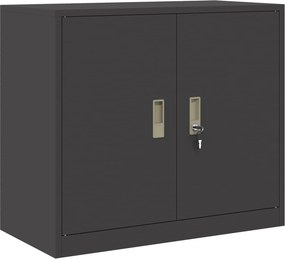 vidaXL Tárolószekrény Fekete 80 x 40 x 70 cm Acél