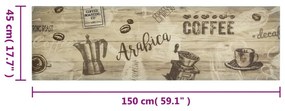 barna kávémintás mosható bársony konyhaszőnyeg 45x150 cm