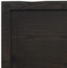 sötétbarna kezelt tömör tölgyfa asztallap 160x50x(2-4) cm
