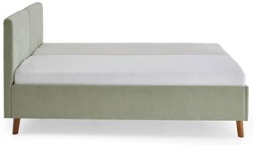 Világoszöld kárpitozott franciaágy ágyráccsal 180x200 cm Piano – Meise Möbel