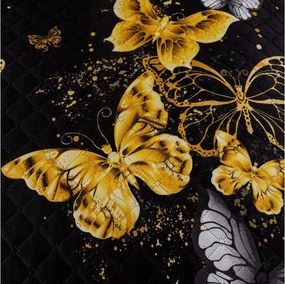 Ágytakaró GOLD BUTTERFLY fekete Méret: 220 x 240 cm
