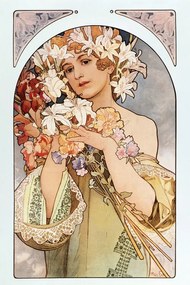 Reprodukció The Flower, Alfons Mucha