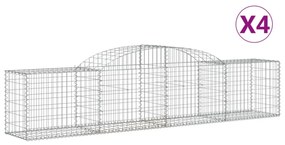4 db íves horganyzott vas gabion kosár 300x50x60/80 cm