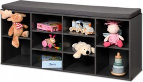 Cipőszekrény paddal, szürke, 103,5 x 48 x 29,5 cm