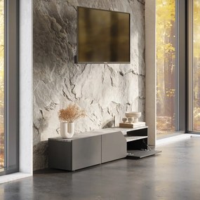 Fekete TV-állvány beton dekorral 180x38 cm Verone – TemaHome