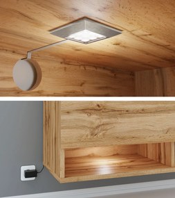 TV szekrény Aldesia -140 (wotan tölgy)  (RGB LED világítás színes). 1058415