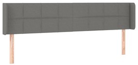 sötétszürke szövet LED-es fejtámla 163 x 16 x 78/88 cm