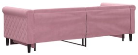 rózsaszín kihúzható szövet heverő 80 x 200 cm