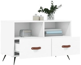 fehér szerelt fa TV-szekrény 80 x 36 x 50 cm
