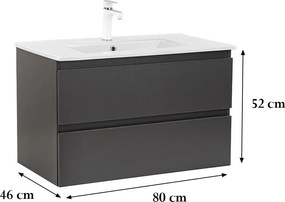 Vario Forte 80 alsó szekrény mosdóval antracit-antracit
