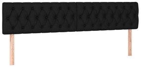 fekete szövet LED-es fejtámla 180x7x78/88 cm