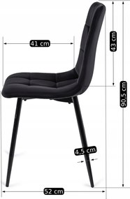 Krzesło PERU Czarne Welurowe