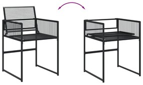 15 részes fekete polyrattan kerti étkezőgarnitúra