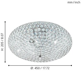 Eglo 95285 - Mennyezeti lámpa CLEMENTE 3xE27/60W/230V