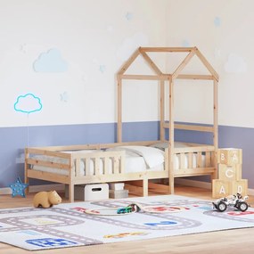 tömör fenyőfa ágykeret tetővel 100 x 200 cm