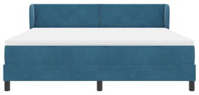 Boxspring Ágy Matrac Kék 180x200 cm Bársony