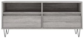 szürke sonoma színű szerelt fa TV-szekrény 100x34,5x44,5 cm