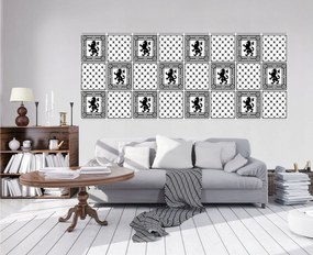 Fotótapéta Oroszlán Heraldika fekete-fehér klasszikus dísz 250x104 +ragasztó