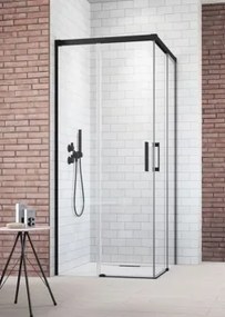 Radaway Idea Black KDD aszimmetrikus zuhanykabin 100x100 cm