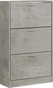 vidaXL betonszürke szerelt fa cipőszekrény 63x24x103 cm