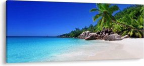 Kép a strandról a Praslin szigeten (120x50 cm)