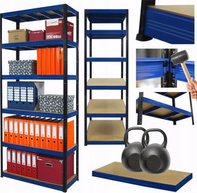 Tárolószekrény fém állvány Helios 213x90x35cm 6Px275kg 300EZER Komb