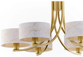 Jupiter 2098 - Láncos csillár ARTHUR 6xE27/15W/230V fehér/arany/márvány dekor
