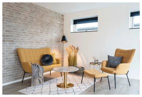 Fehér-aranyszínű kerek dohányzóasztal márvány dekoros asztallappal 70x70 cm Bolzano – House Nordic