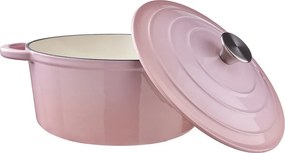 HOT IRON öntöttvas edény kerek 33 cm , rózsaszín