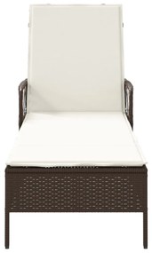 Napágy Barna és krémfehér PE Rattan 157 x 55 x 92 cm