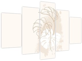 Kép - Line art monstera N⁰1 (150x105 cm)