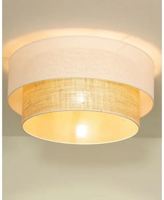 Mennyezeti lámpa BORHO 1xE27/60W/230V átmérő 50 cm fehér/juta