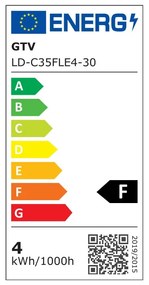 Meleg fehér szálas izzó E14, 4 W – GTV
