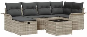 Kerti Kanapé Szett 7 pcs Világosszürke 242.5 x 132.5 x 85 cm