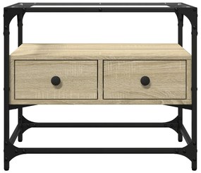 sonoma tölgy szerelt fa TV-szekrény üveglappal 60 x 35 x 51 cm